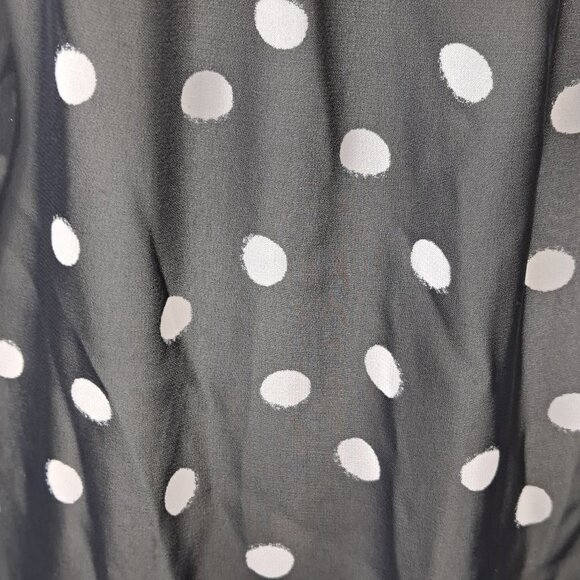 Lauren Conrad Size Medium Black with White Polka Dots Button Down Tunic Sheer - Picture 10 of 16